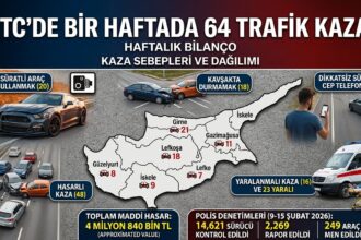 KKTC'de Bir Haftada 64 Trafik Kazası